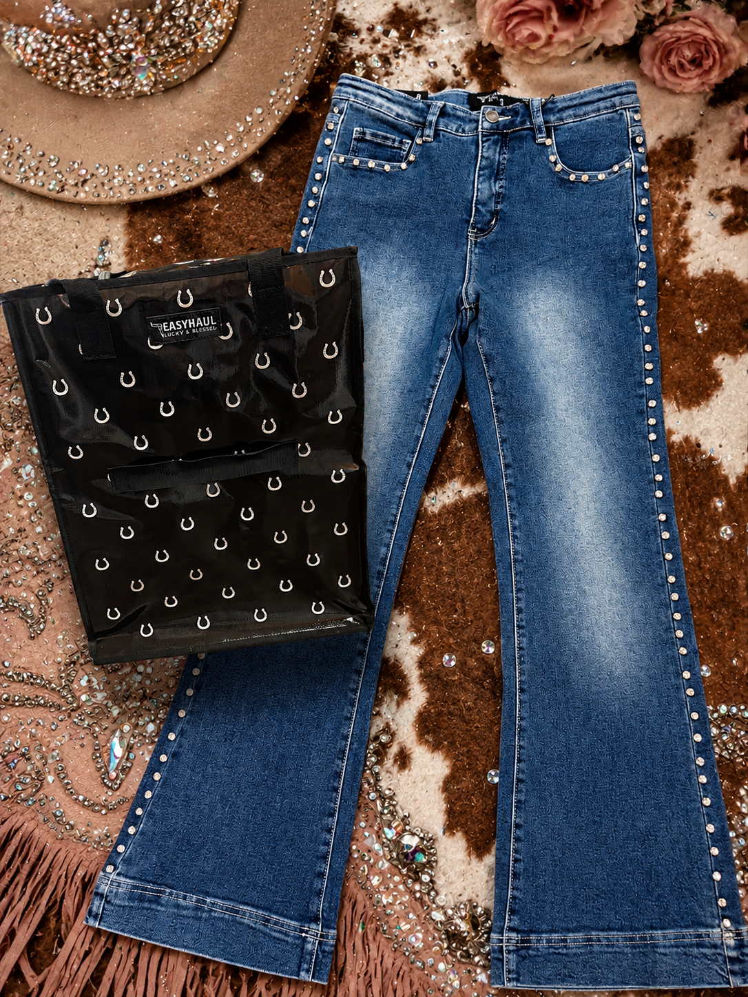 Rhinestone Studded Jeans