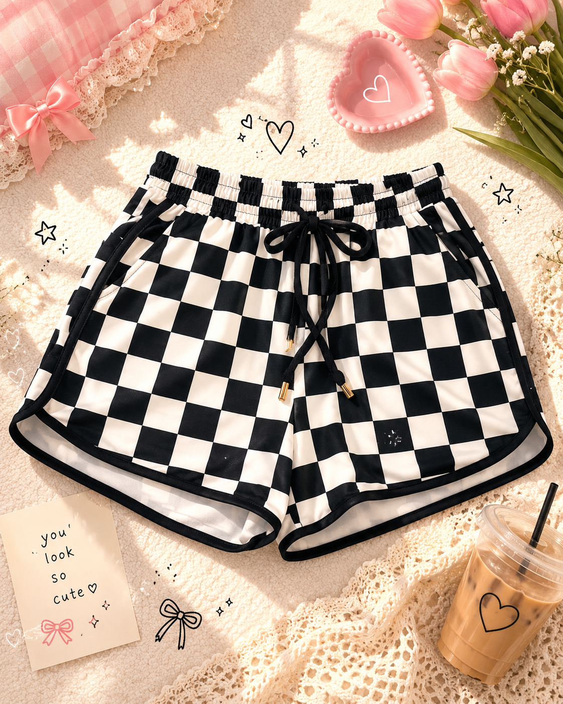 checkered shorts