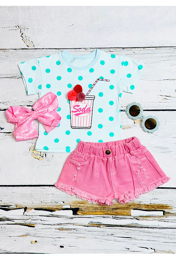 Girls Soda Shirt and Short Set
