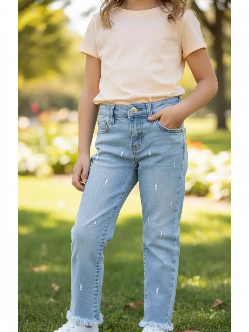 Girls Lighting Bolt Jeans