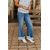 Wide Leg Jeans with Piping