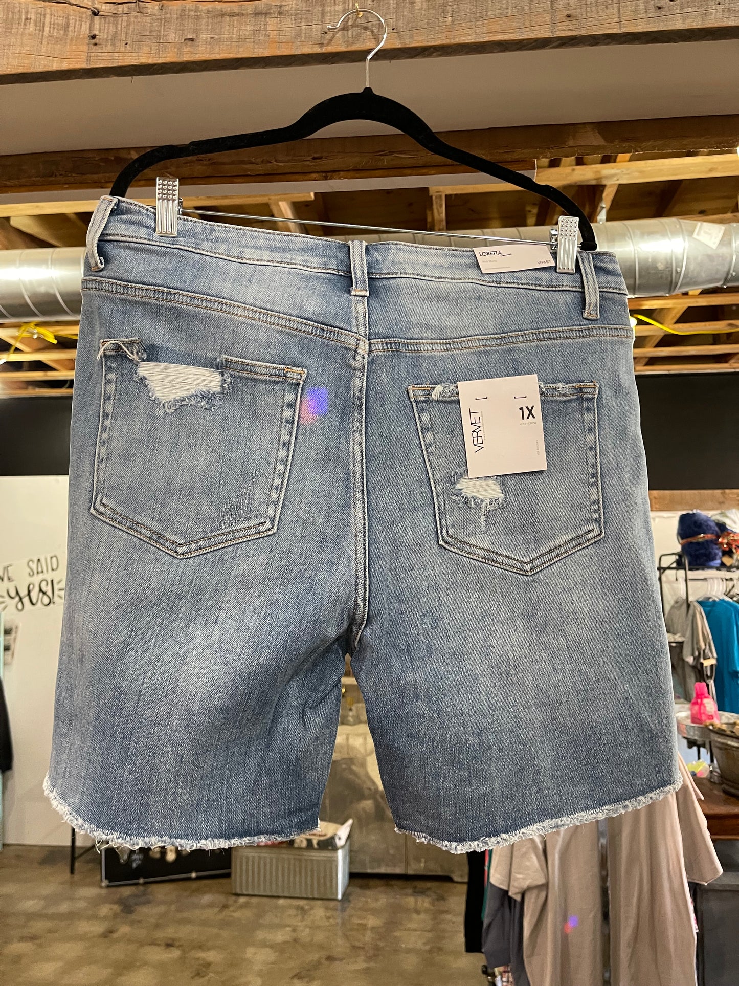 Stretch High Rise Midi Shorts