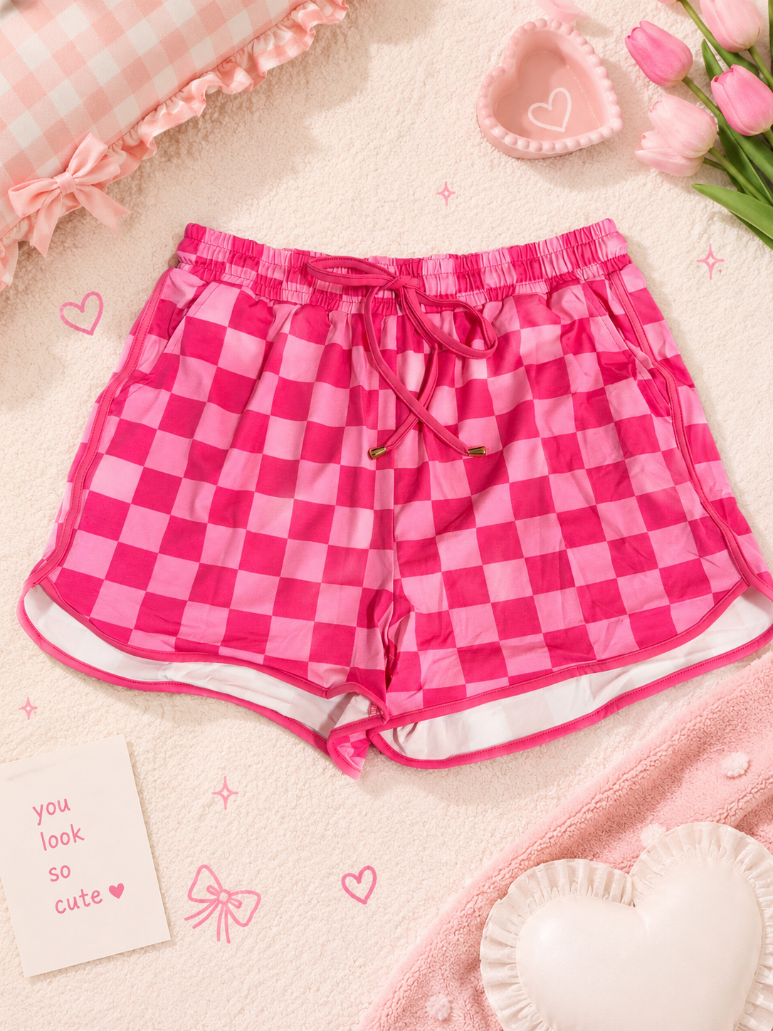 checkered shorts