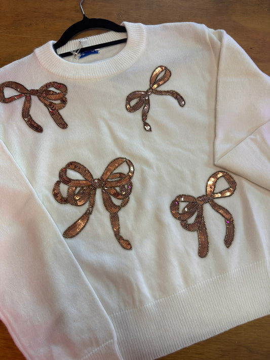 Sequin Ribbon Sweater